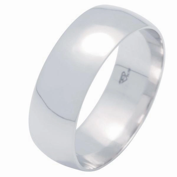 Alliance ruban bomb??e 7mm en or blanc 18 carats