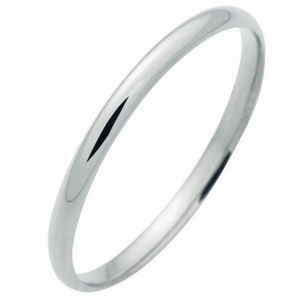 Alliance ruban bomb??e en or blanc largeur 2 mm.