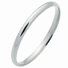 Alliance ruban bomb??e en or blanc largeur 2 mm.