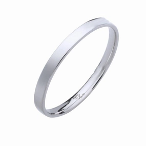 Alliance ruban en or blanc 18 carats largeur 2 mm
