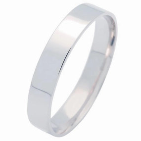 Alliance ruban en or blanc 18 carats largeur 4 mm