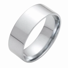 Alliance ruban en or blanc largeur 7 mm