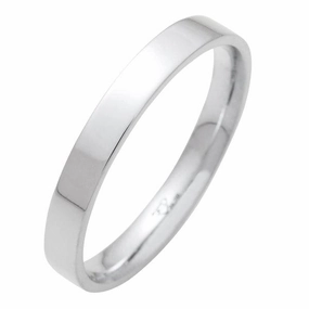 Alliance ruban en or blanc largeur : 3 mm.