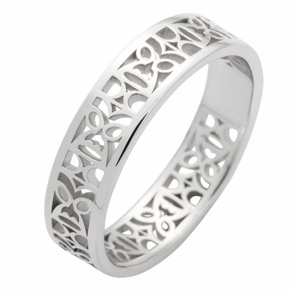 Alliance tiki en or blanc 18 carats