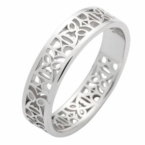 Alliance tiki en or blanc 18 carats