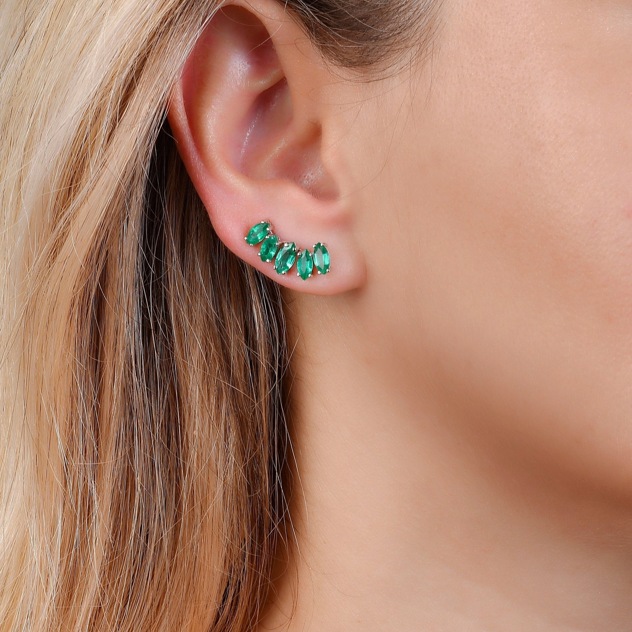 Althea Climber Earrings - WG