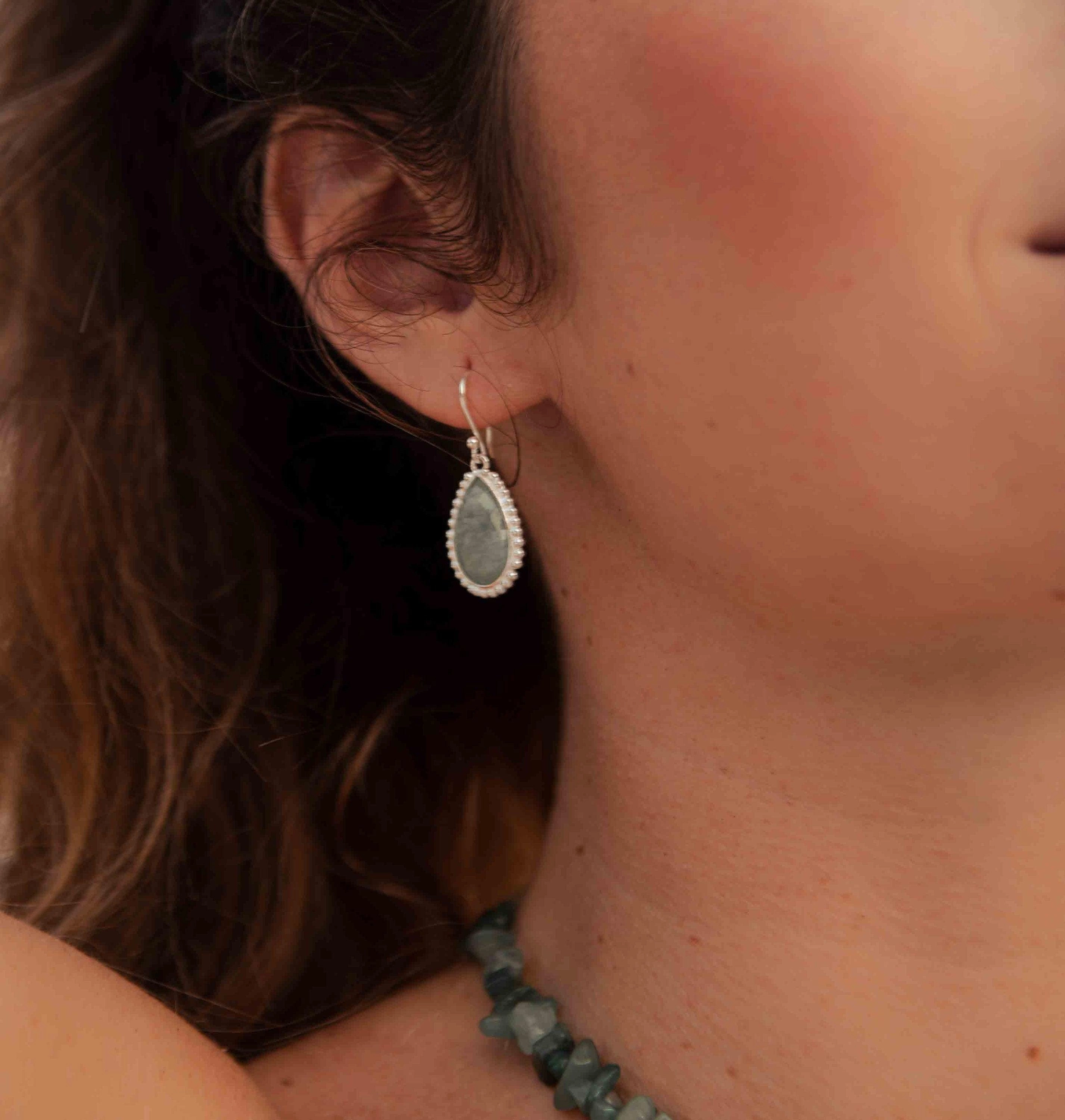 Amazonite Earrings ~ Sterling Silver 925 ~ME196