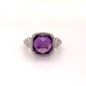 Amethyst and Diamond Cocktail Ring