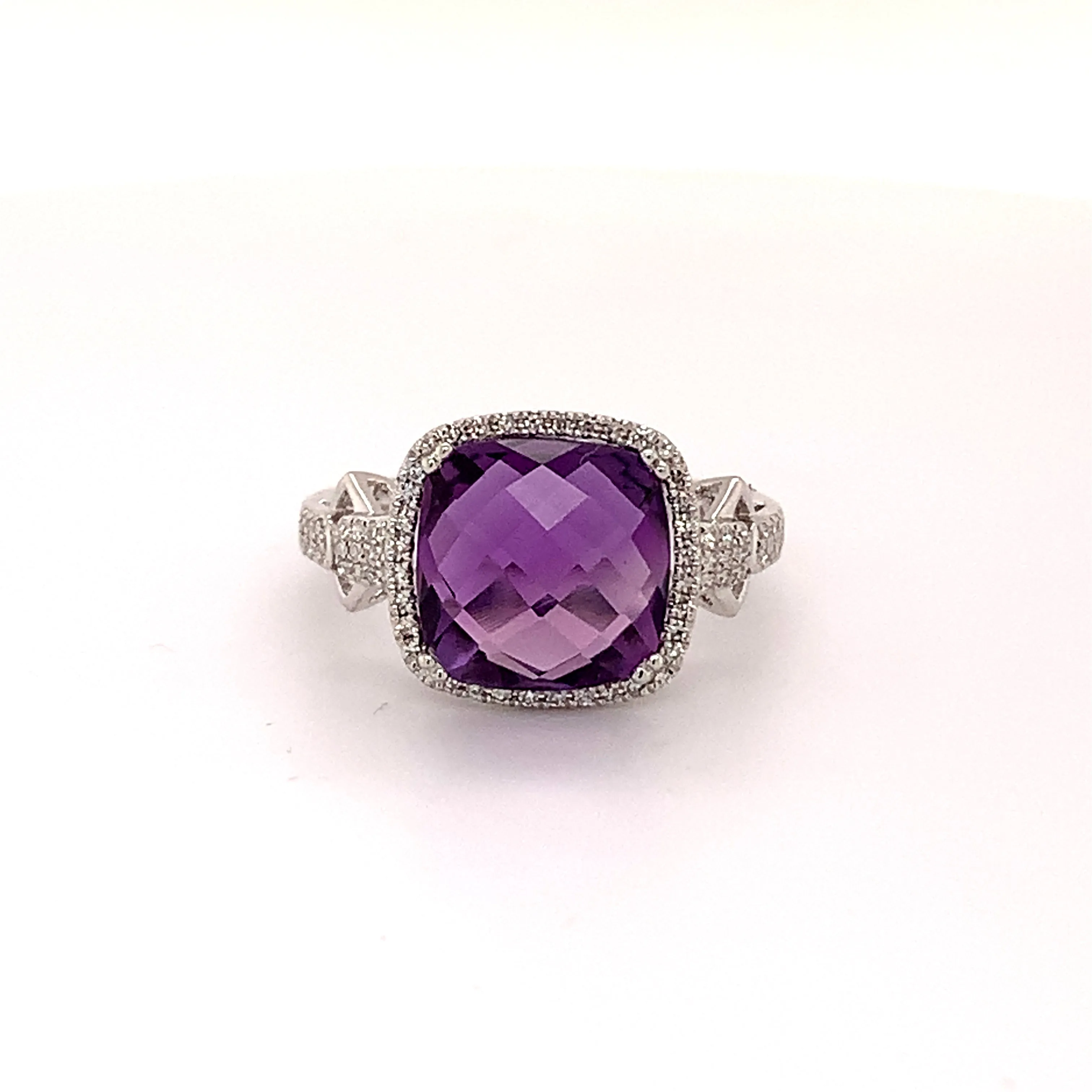 Amethyst and Diamond Cocktail Ring