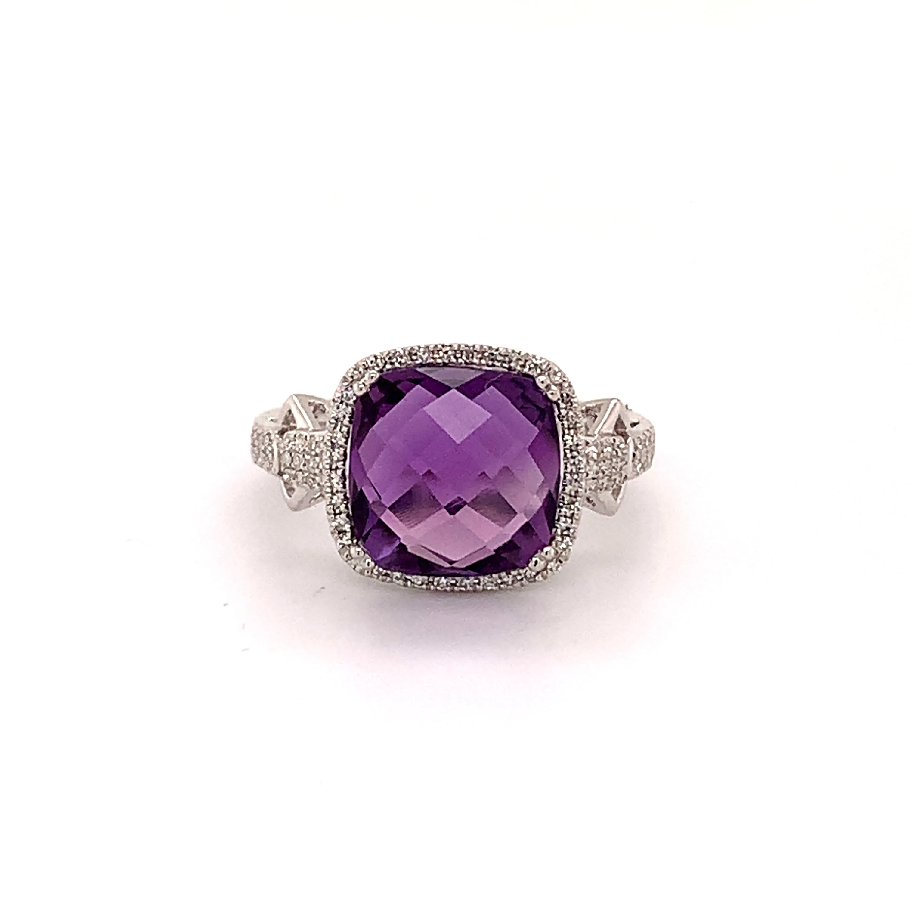 Amethyst and Diamond Cocktail Ring