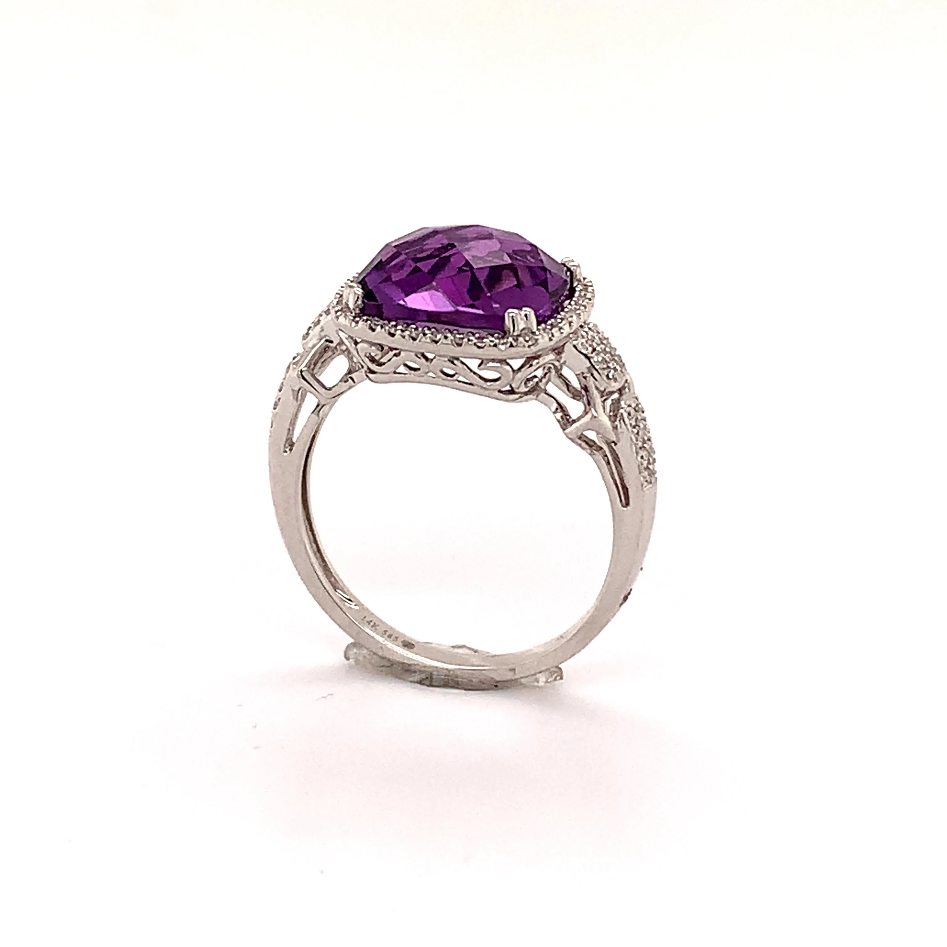 Amethyst and Diamond Cocktail Ring