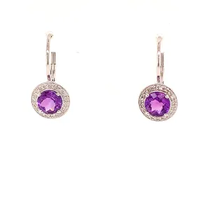 Amethyst and Diamond Drop Earrings