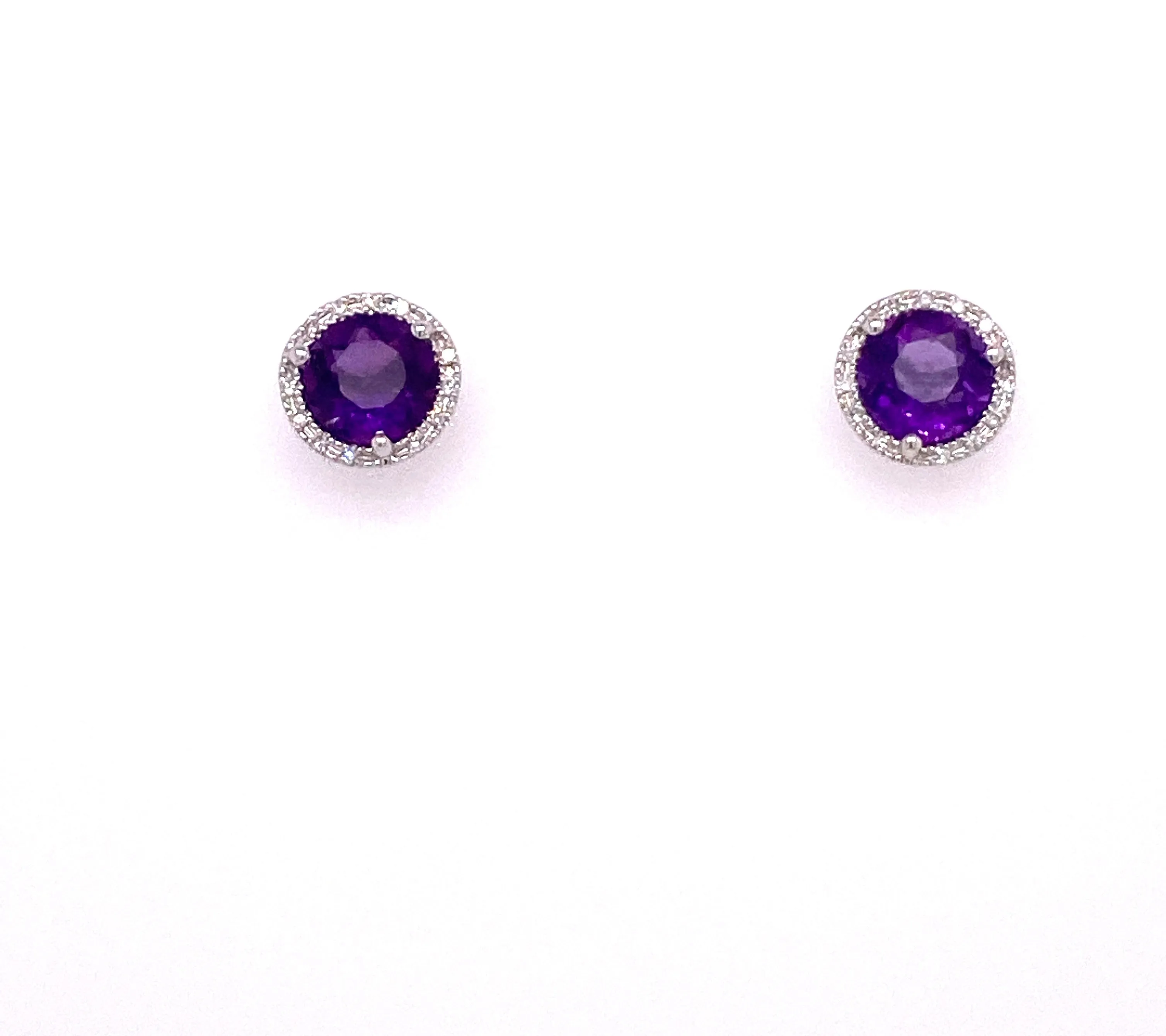 Amethyst and Diamond Earrings