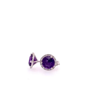 Amethyst and Diamond Earrings