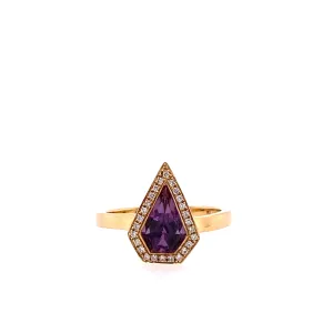 Amethyst Diamond Halo Kite Ring