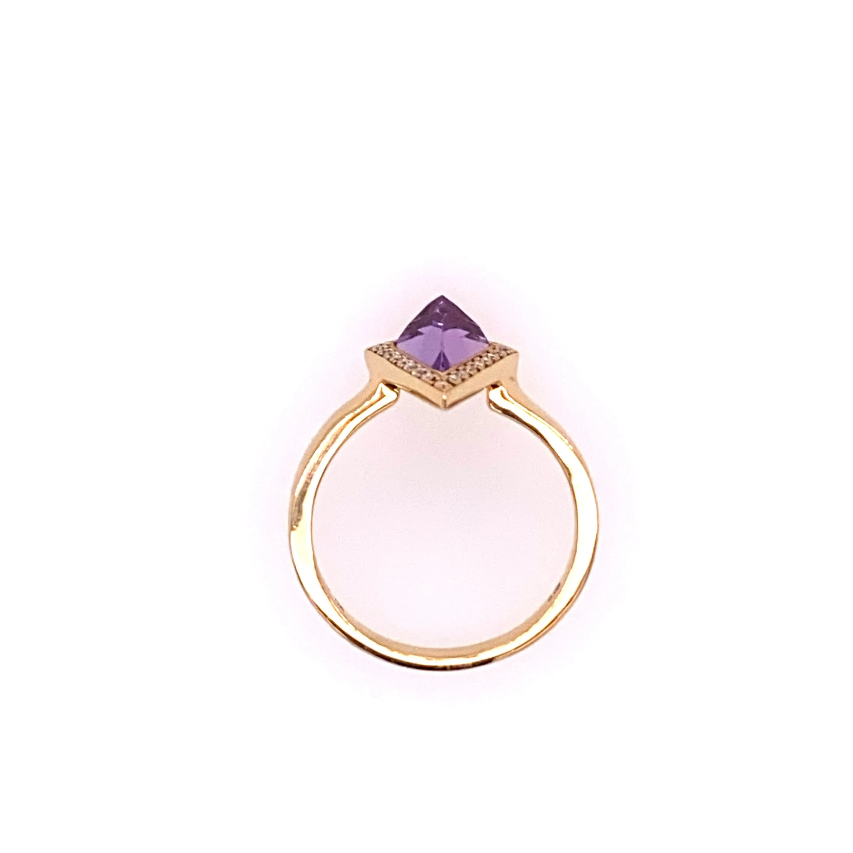 Amethyst Diamond Halo Kite Ring