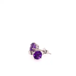 Amethyst Round Earrings