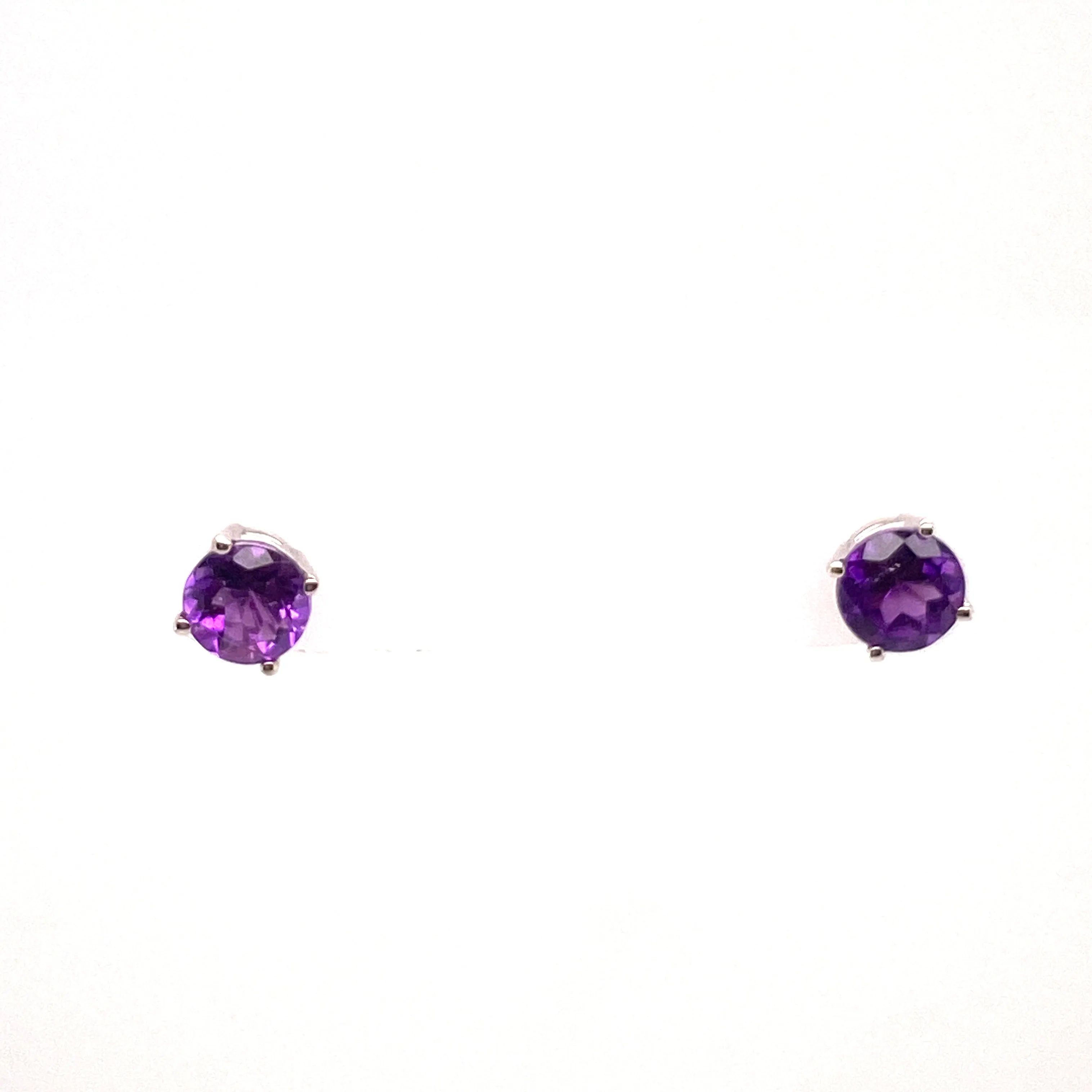Amethyst Round Earrings