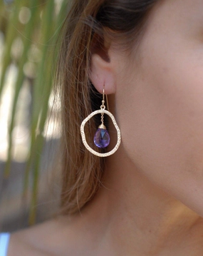 Amethyst Earrings ~18k Gold Plated~ ME018A