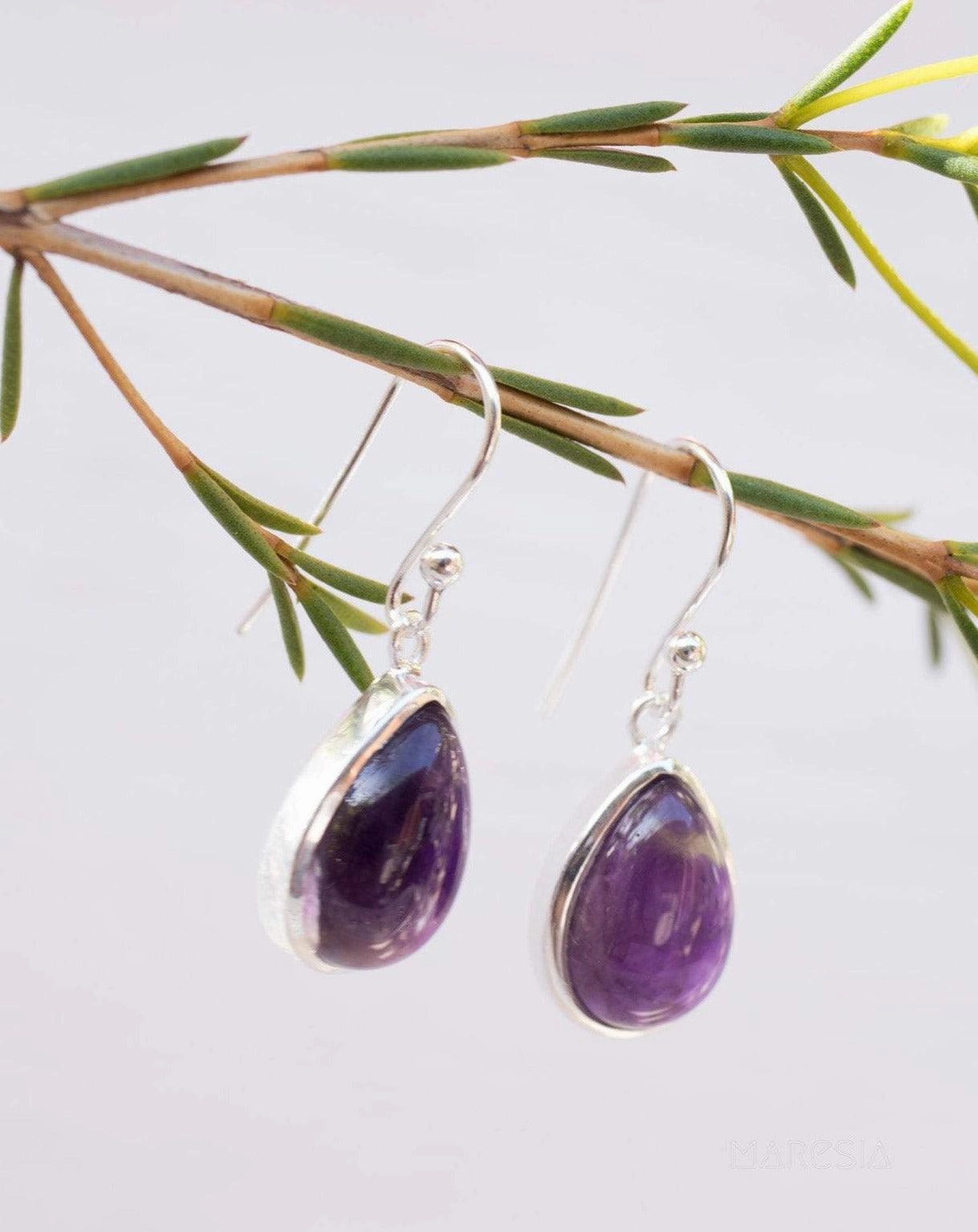 Amethyst Earrings ~ Sterling Silver 925 ~ ME139