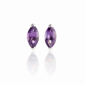 Amethyst Marquis Stud Earrings