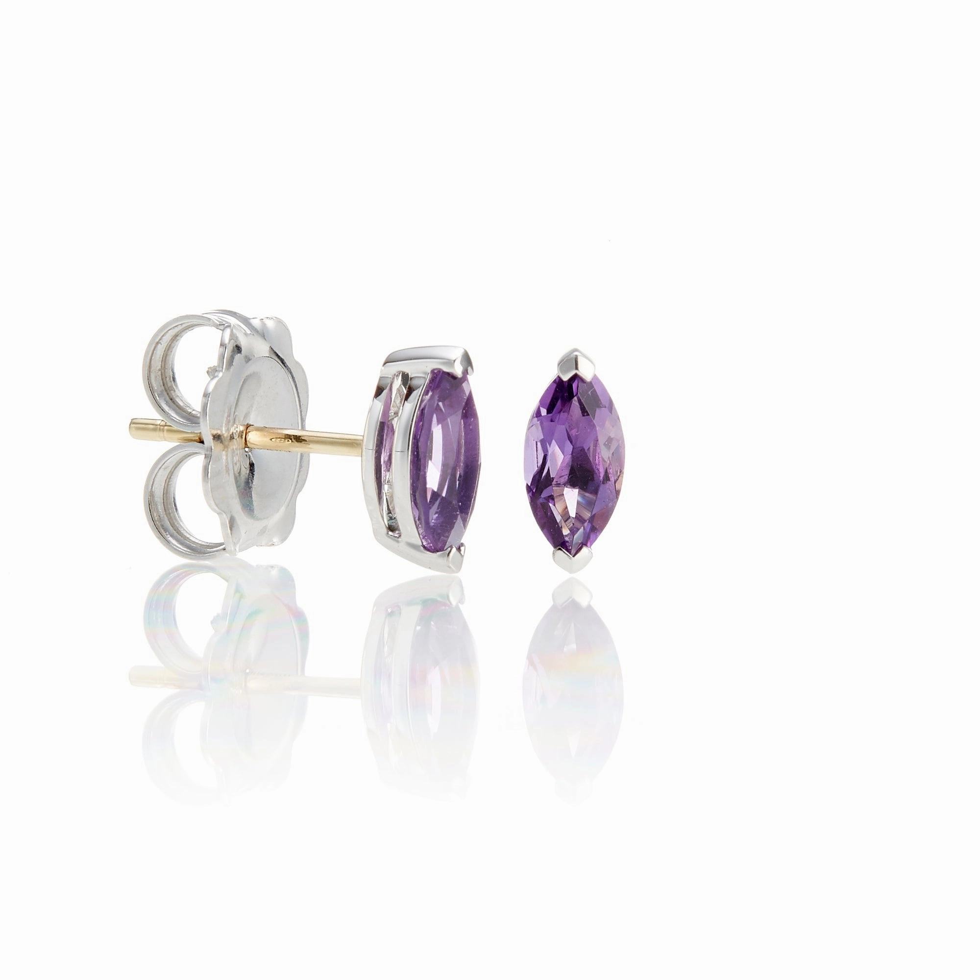 Amethyst Marquis Stud Earrings