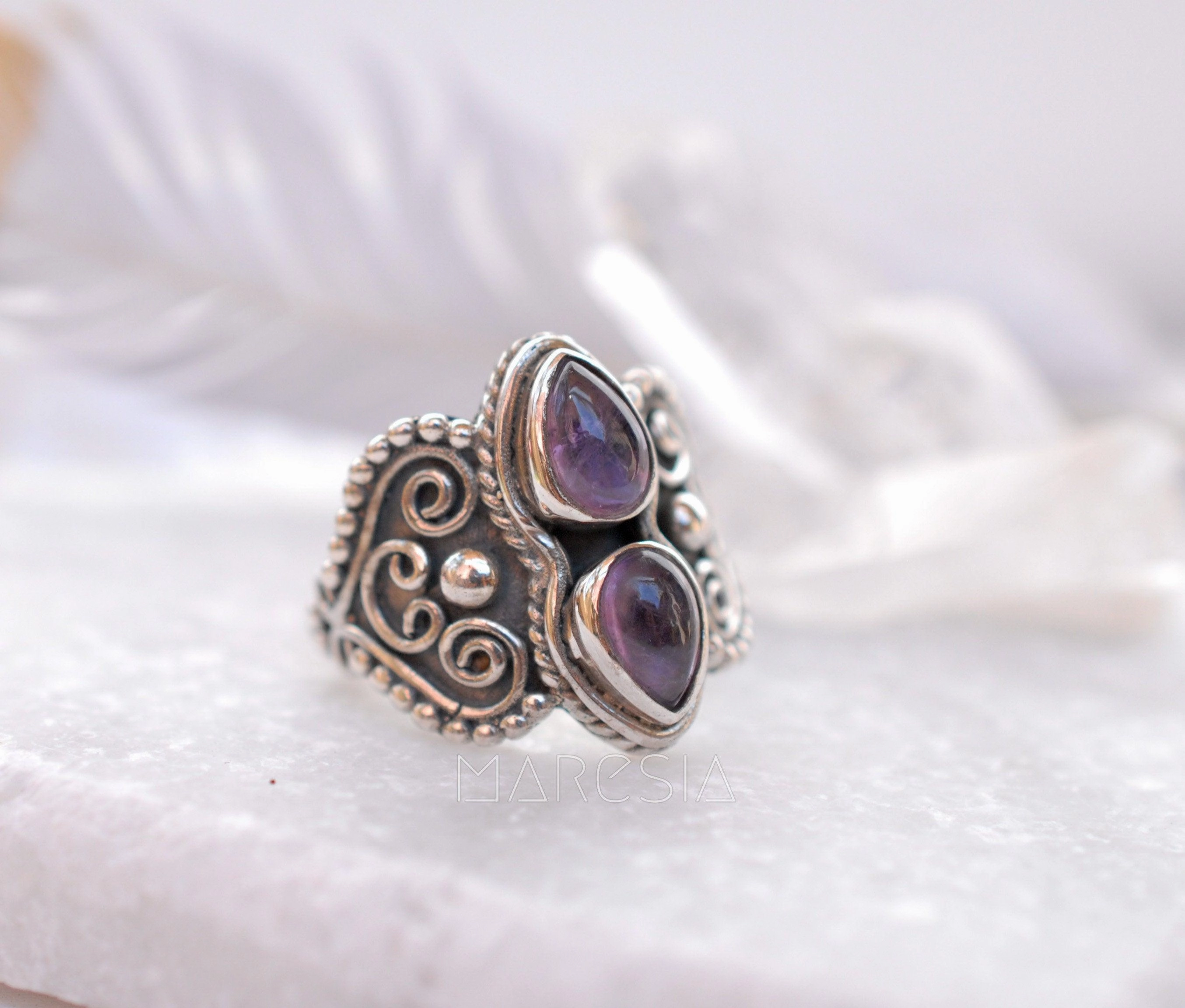 Amethyst Ring ~ Sterling Silver 925 ~ MR106A