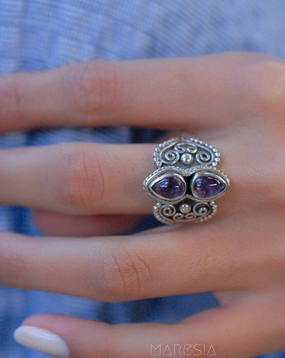 Amethyst Ring ~ Sterling Silver 925 ~ MR106A