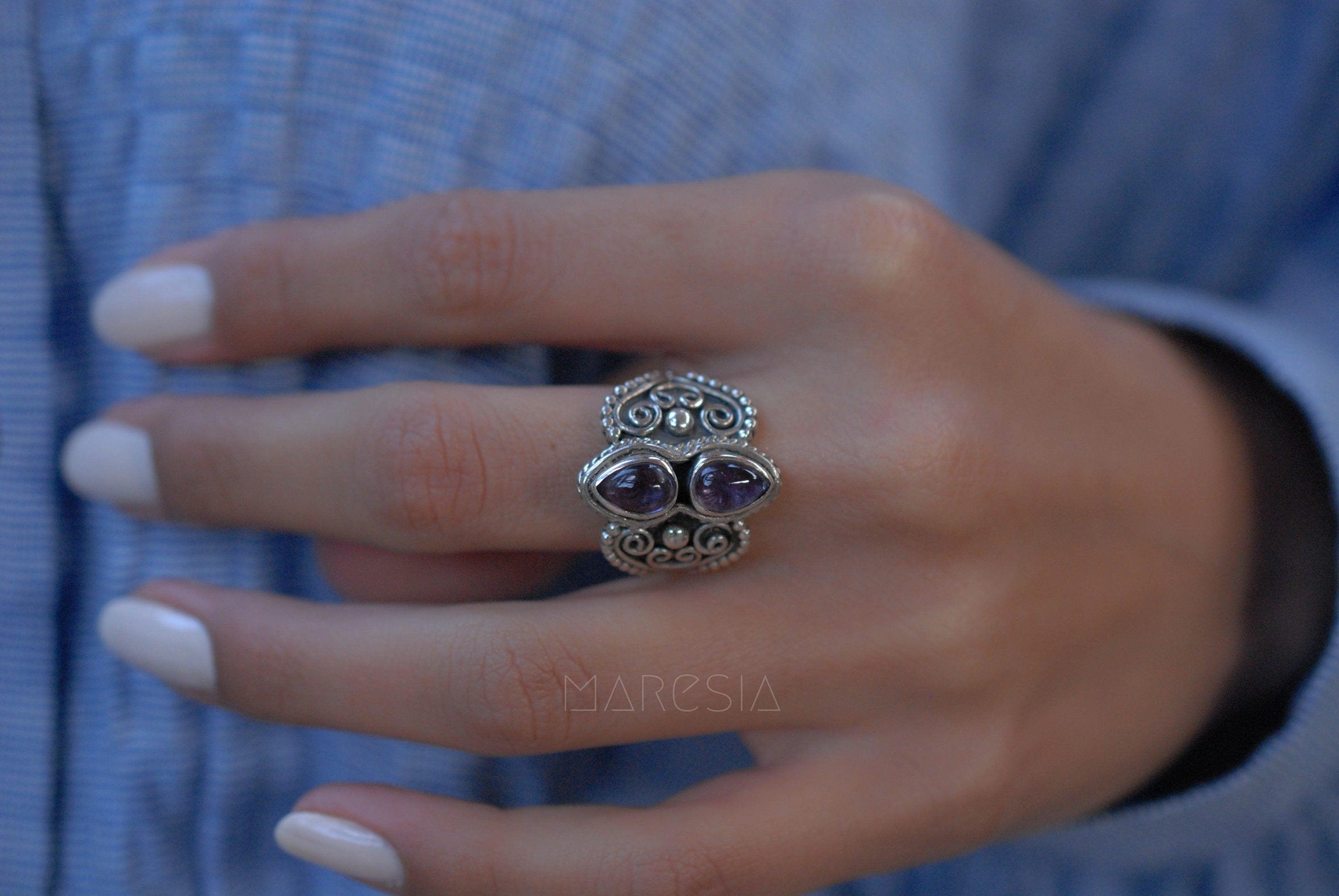 Amethyst Ring ~ Sterling Silver 925 ~ MR106A