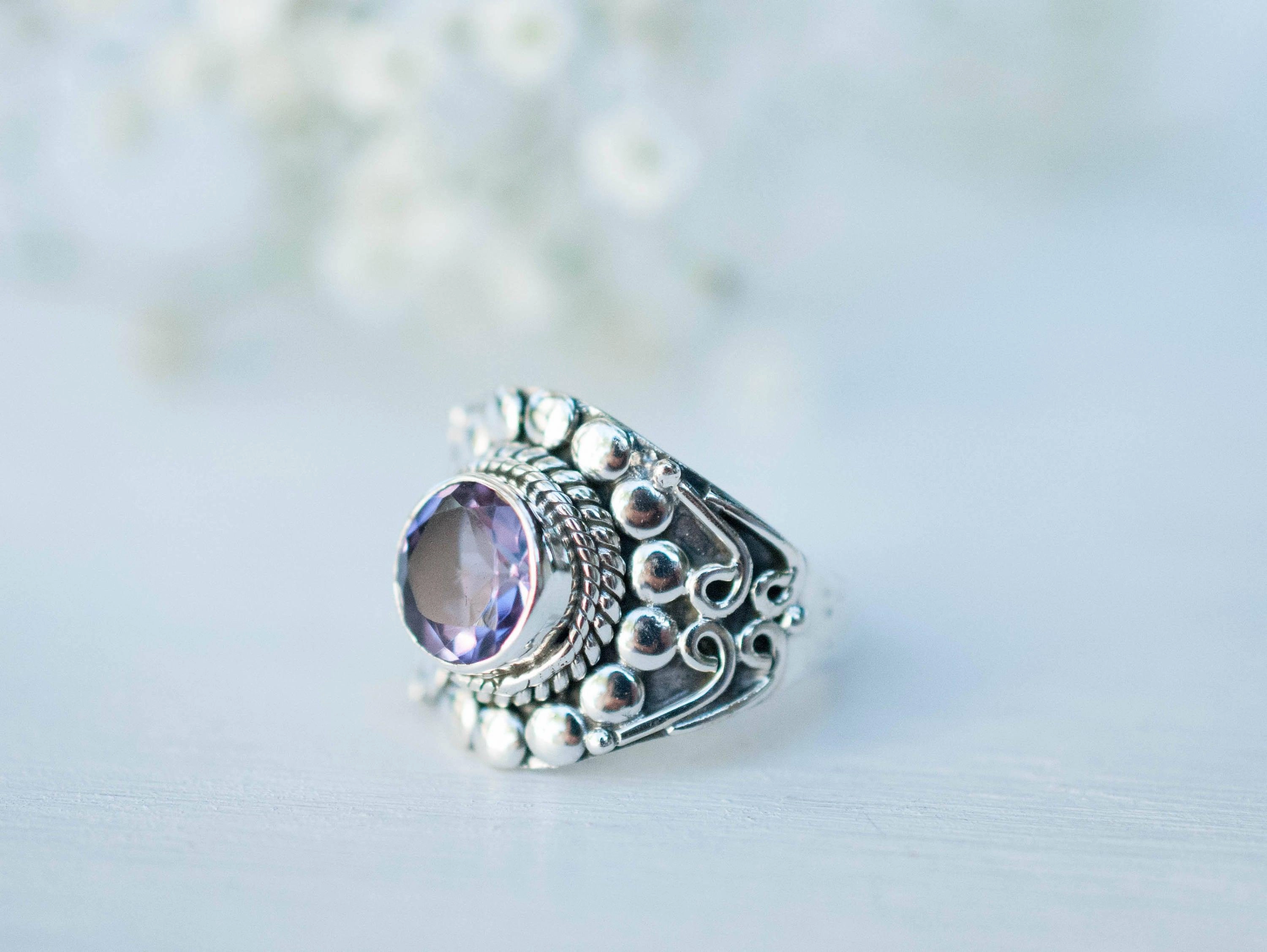 Amethyst Ring ~ Sterling Silver 925 ~MR099A