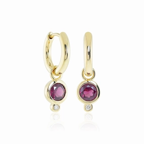 Amora Drop Earrings in Garnets & Diamonds