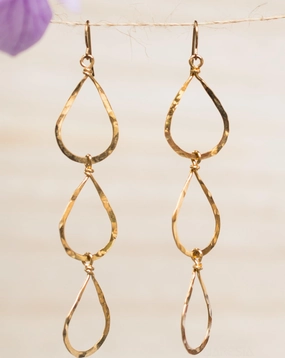 Ana Paula Tear Drop Earrings ~Gold Plated or Silver Plated ~ SME008