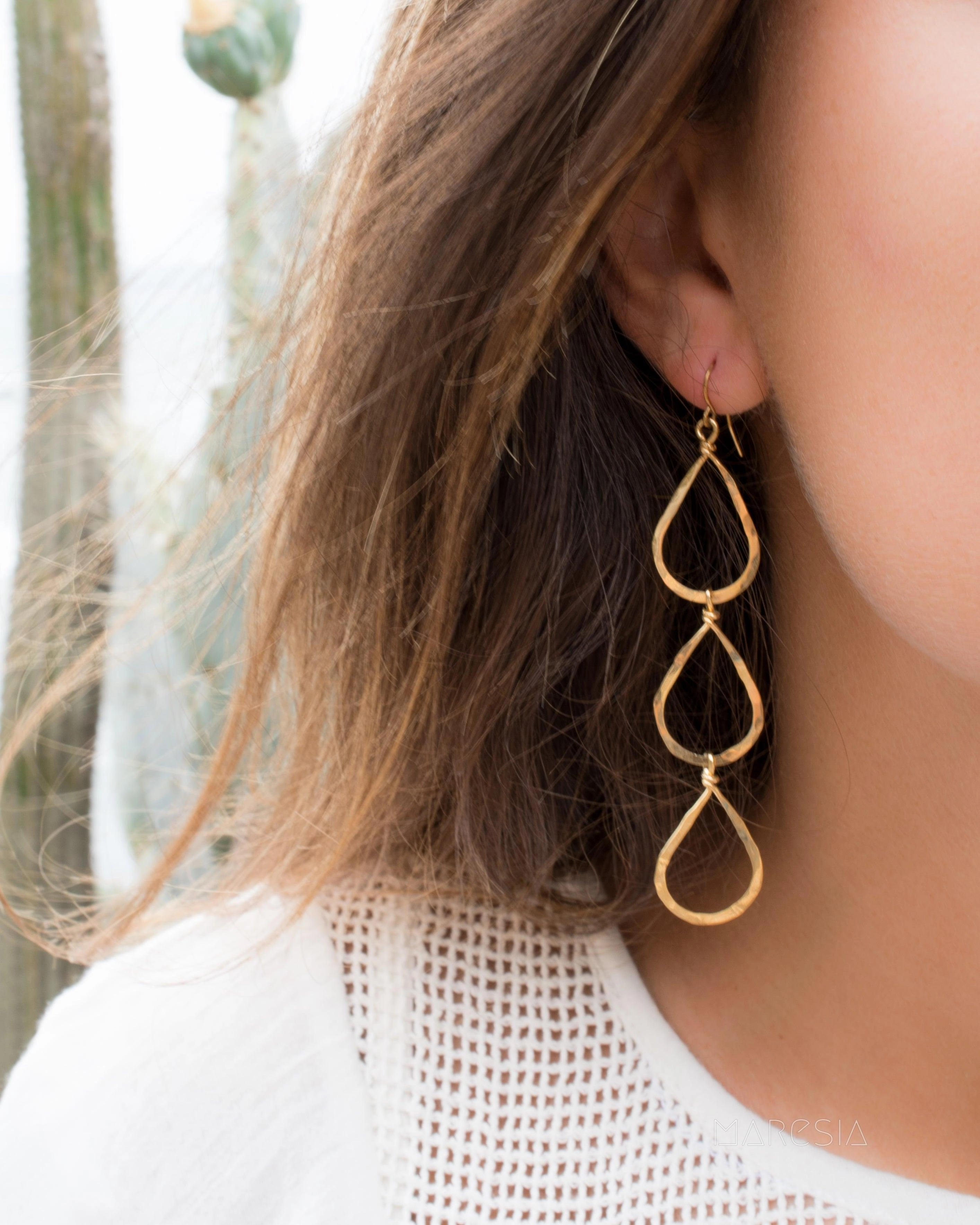 Ana Paula Tear Drop Earrings ~Gold Plated or Silver Plated ~ SME008