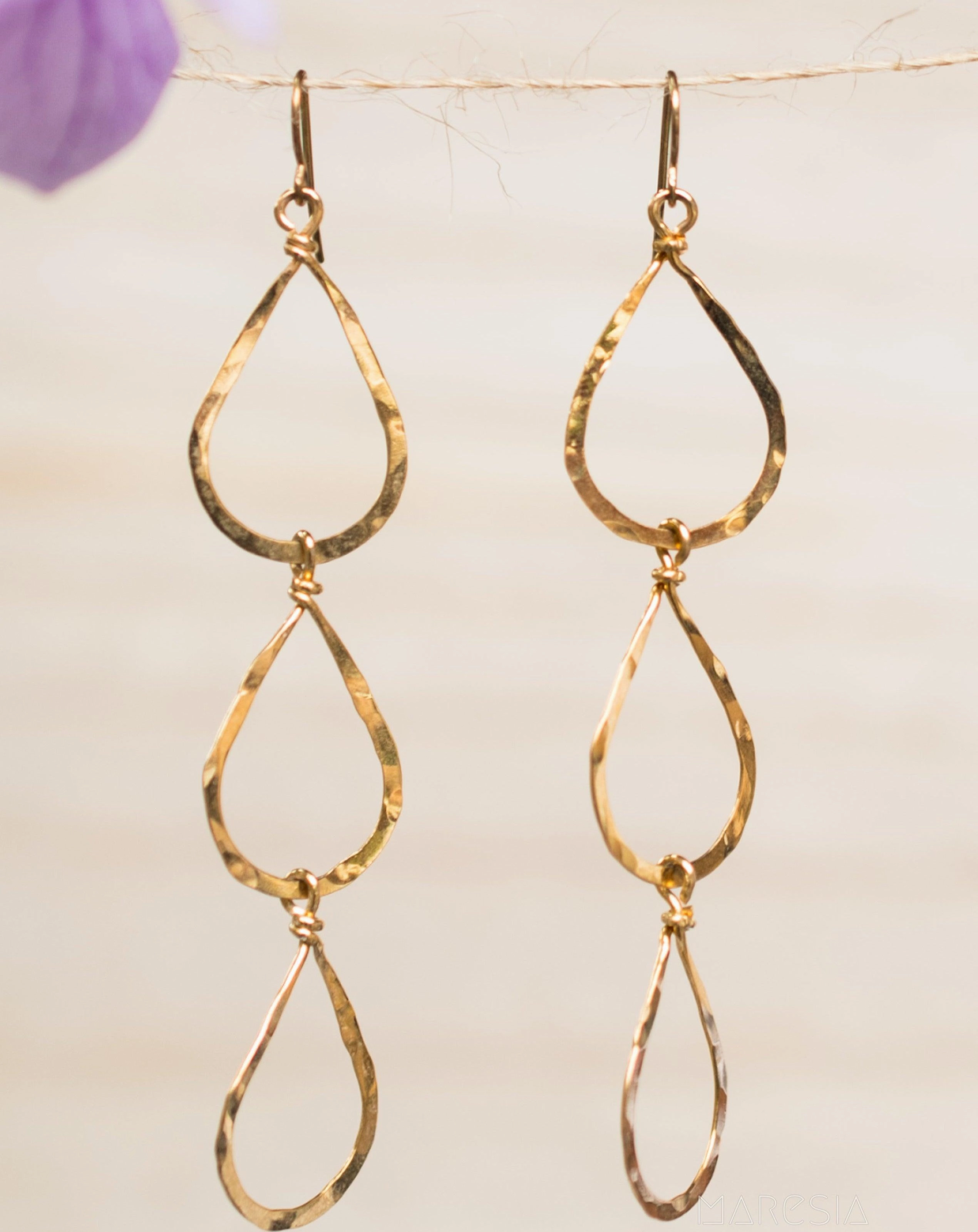 Ana Paula Tear Drop Earrings ~Gold Plated or Silver Plated ~ SME008
