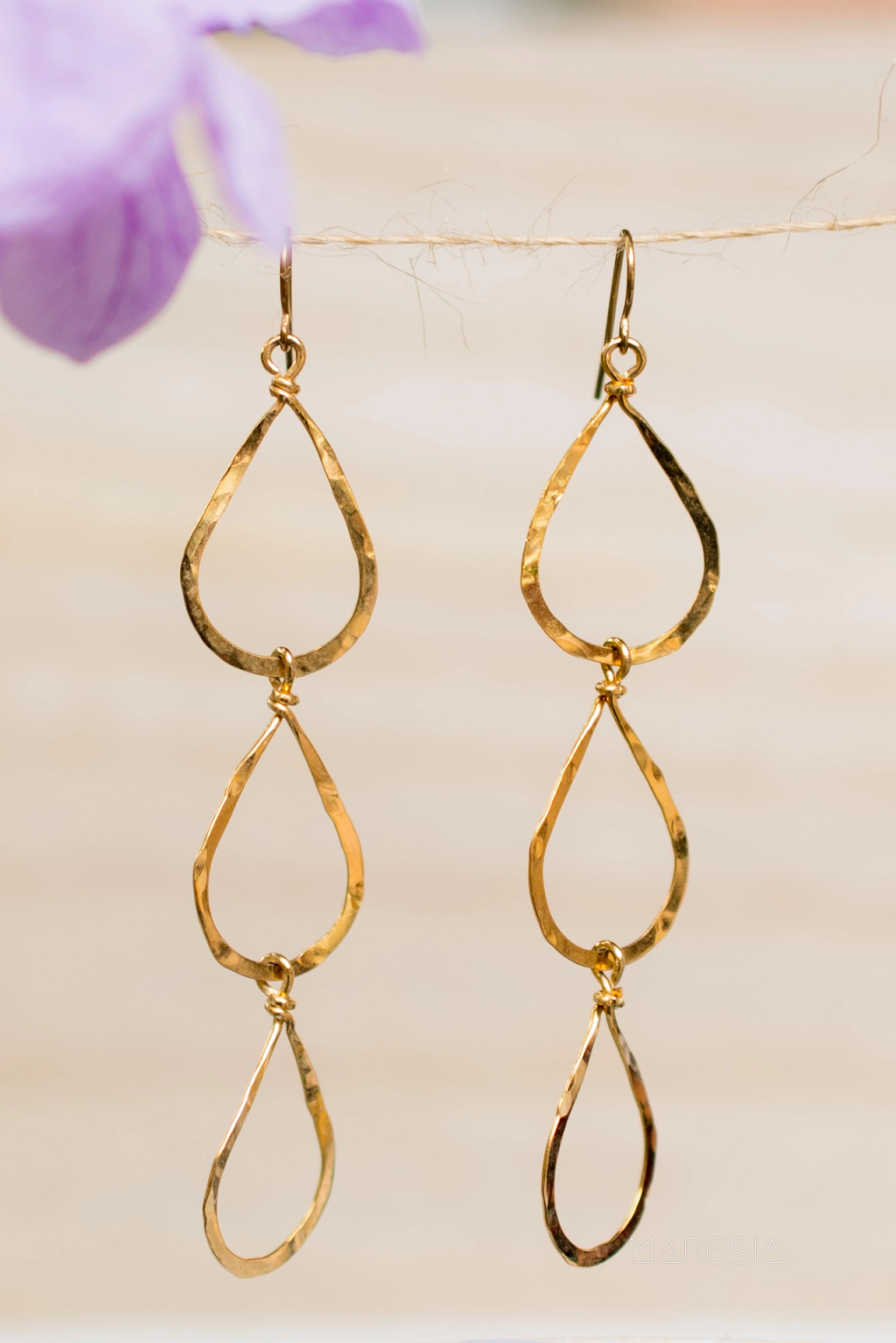 Ana Paula Tear Drop Earrings ~Gold Plated or Silver Plated ~ SME008