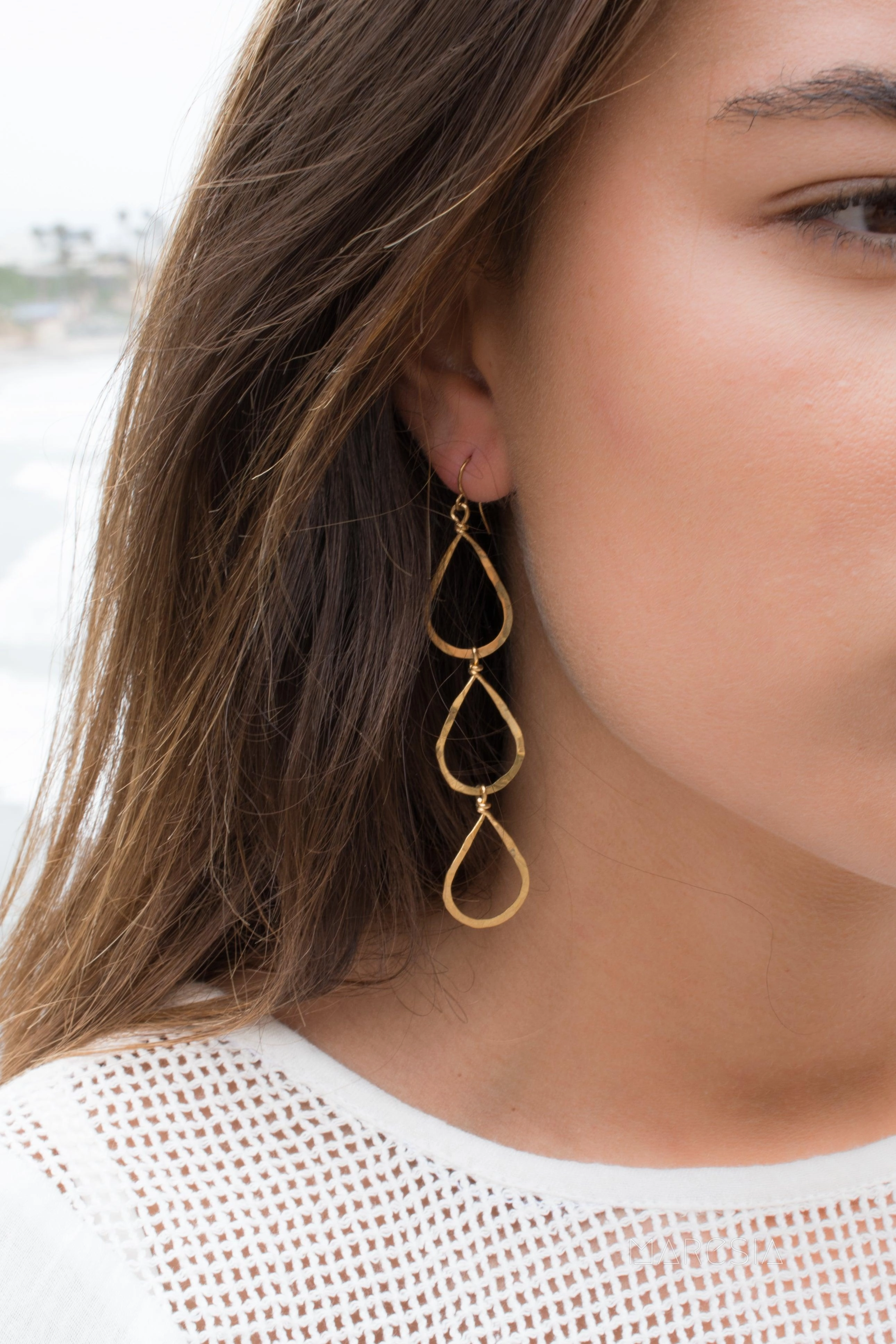 Ana Paula Tear Drop Earrings ~Gold Plated or Silver Plated ~ SME008