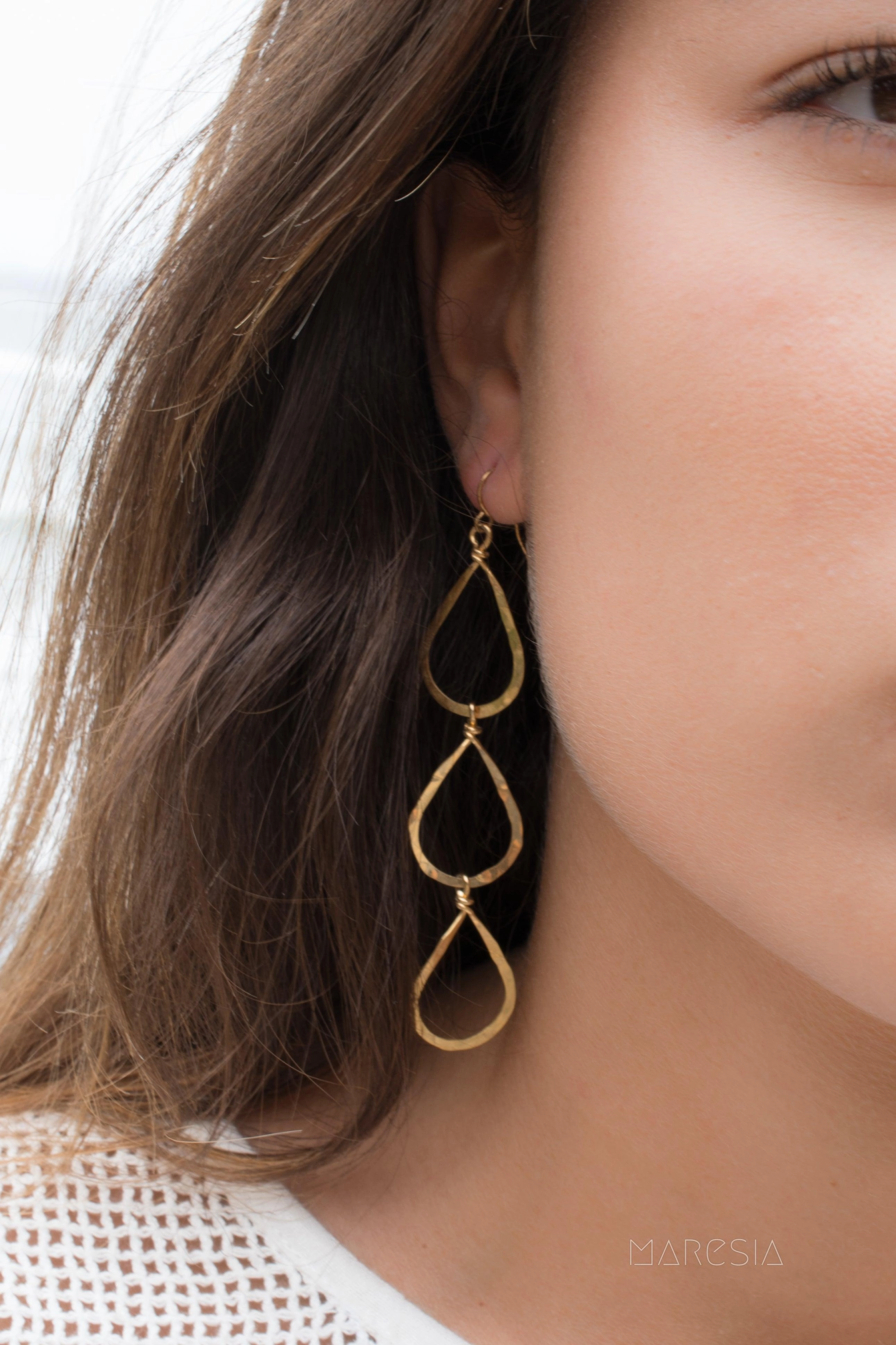 Ana Paula Tear Drop Earrings ~Gold Plated or Silver Plated ~ SME008