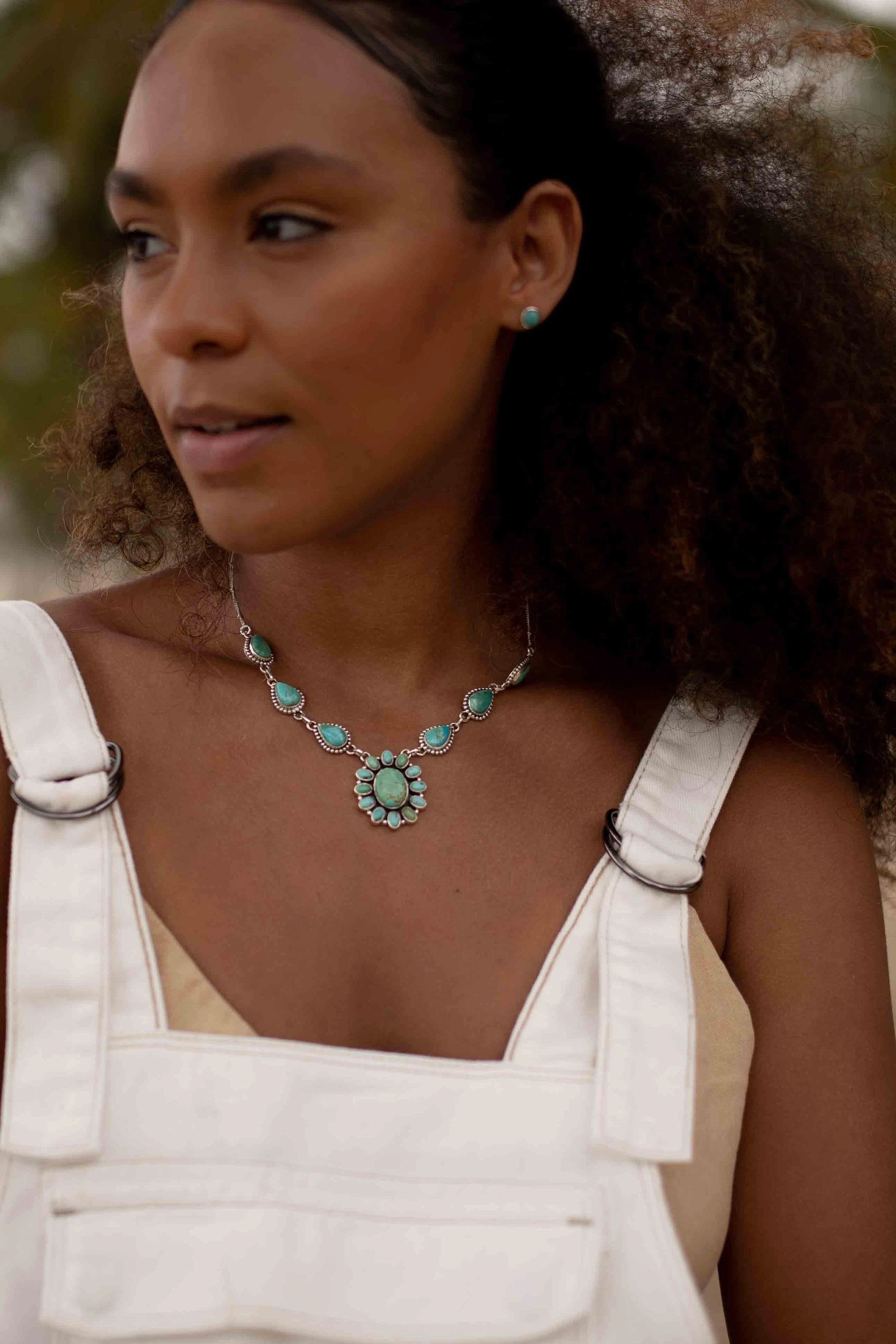Anita necklace~ Turquoise ~ Sterling Silver 925 ~ MN068