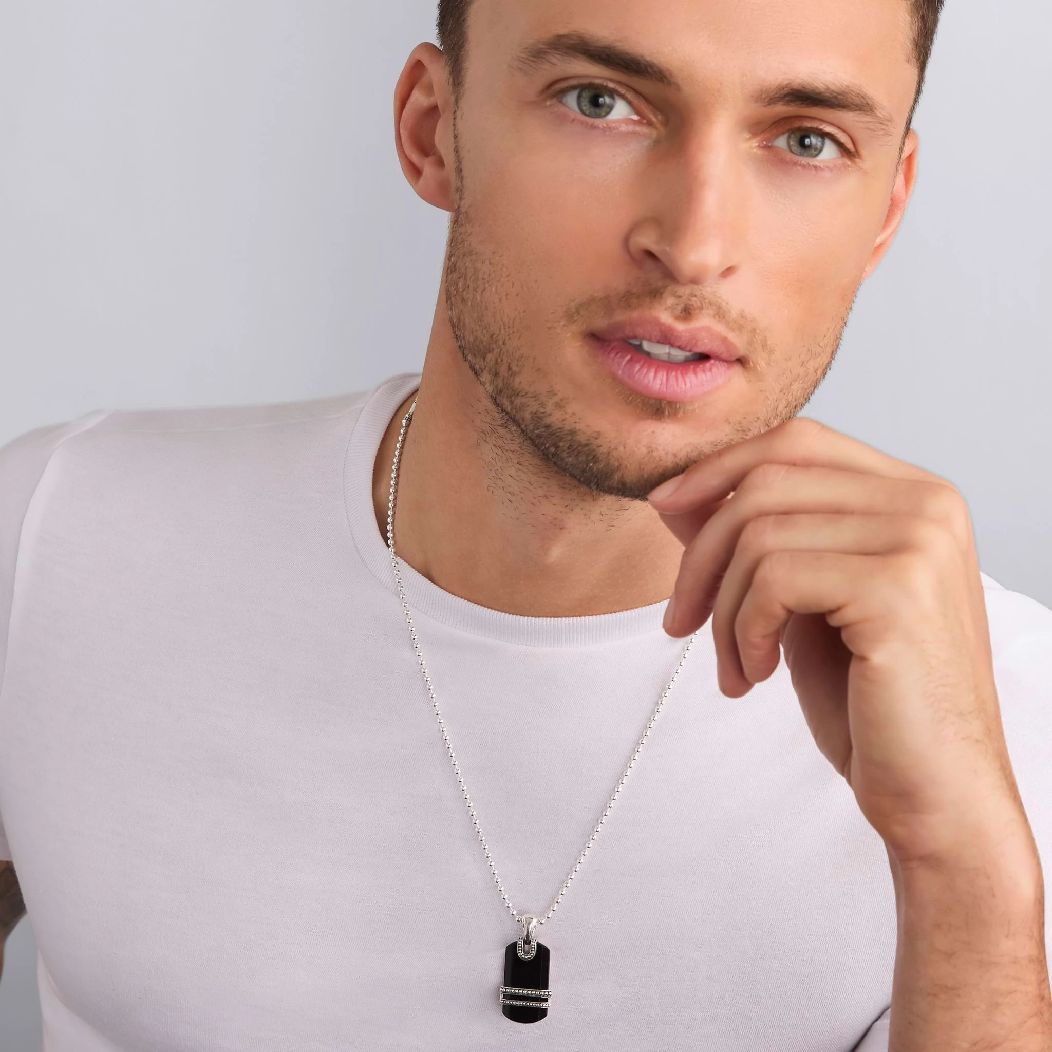 Anthem Black Agate Tag Amulet