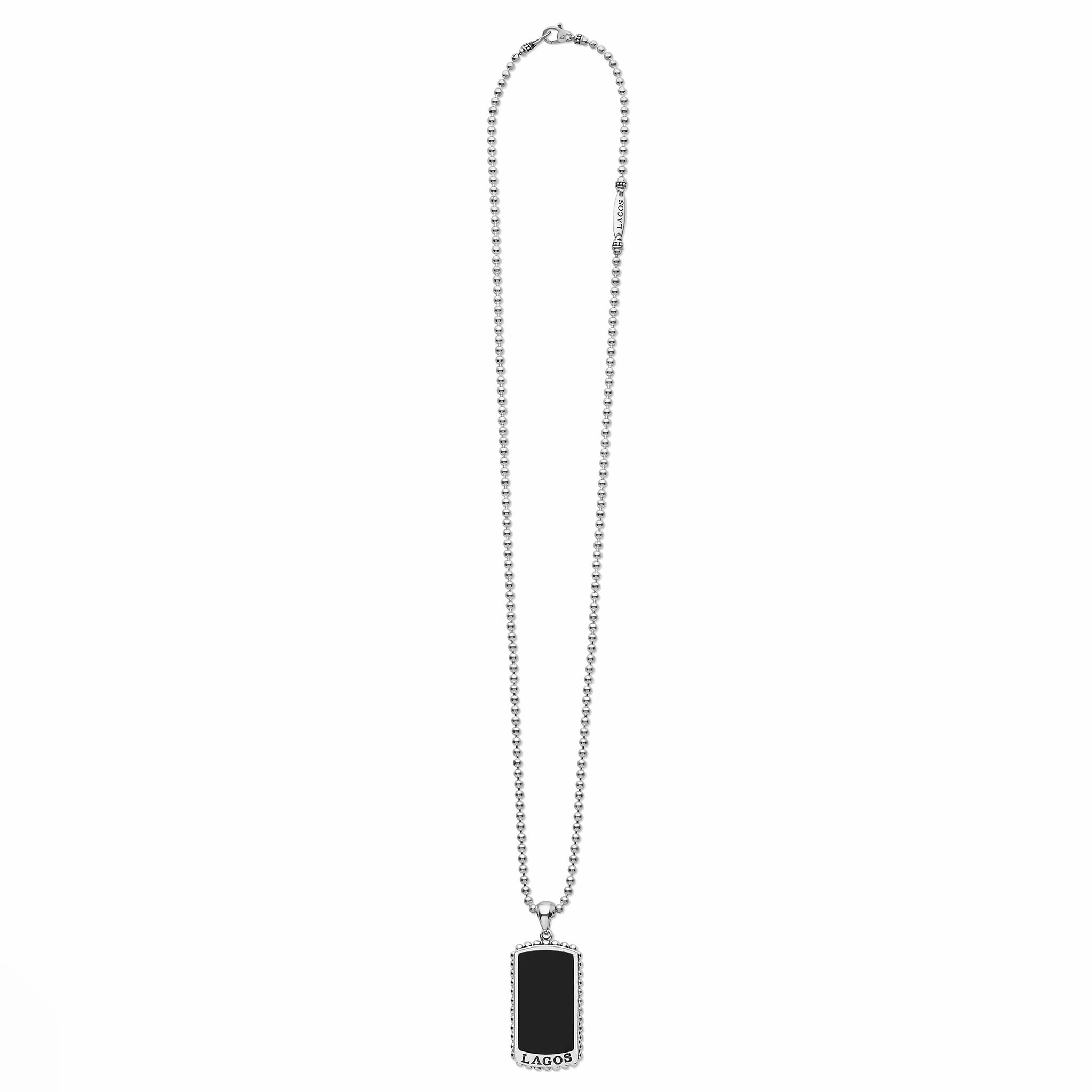 Anthem Black Agate Tag Amulet Necklace