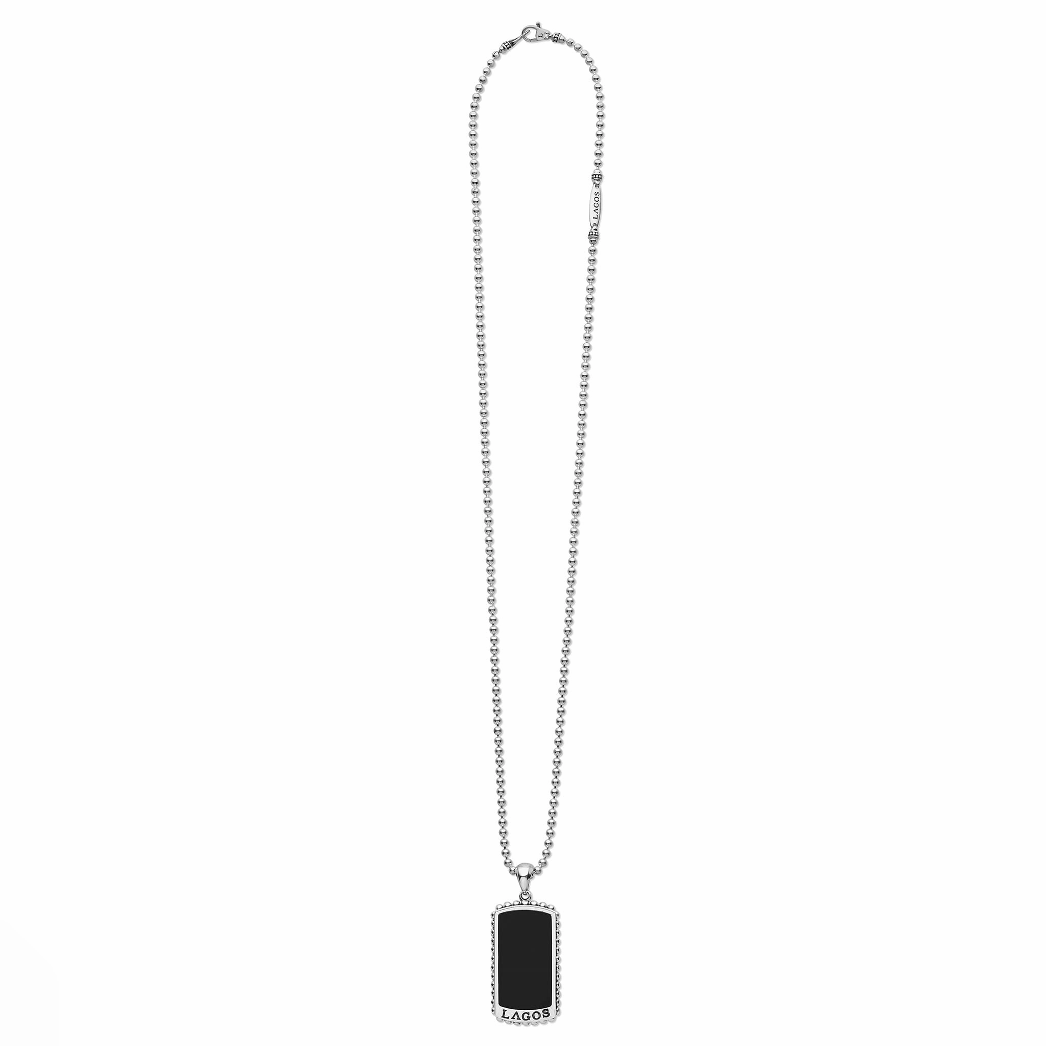 Anthem Black Agate Tag Amulet Necklace