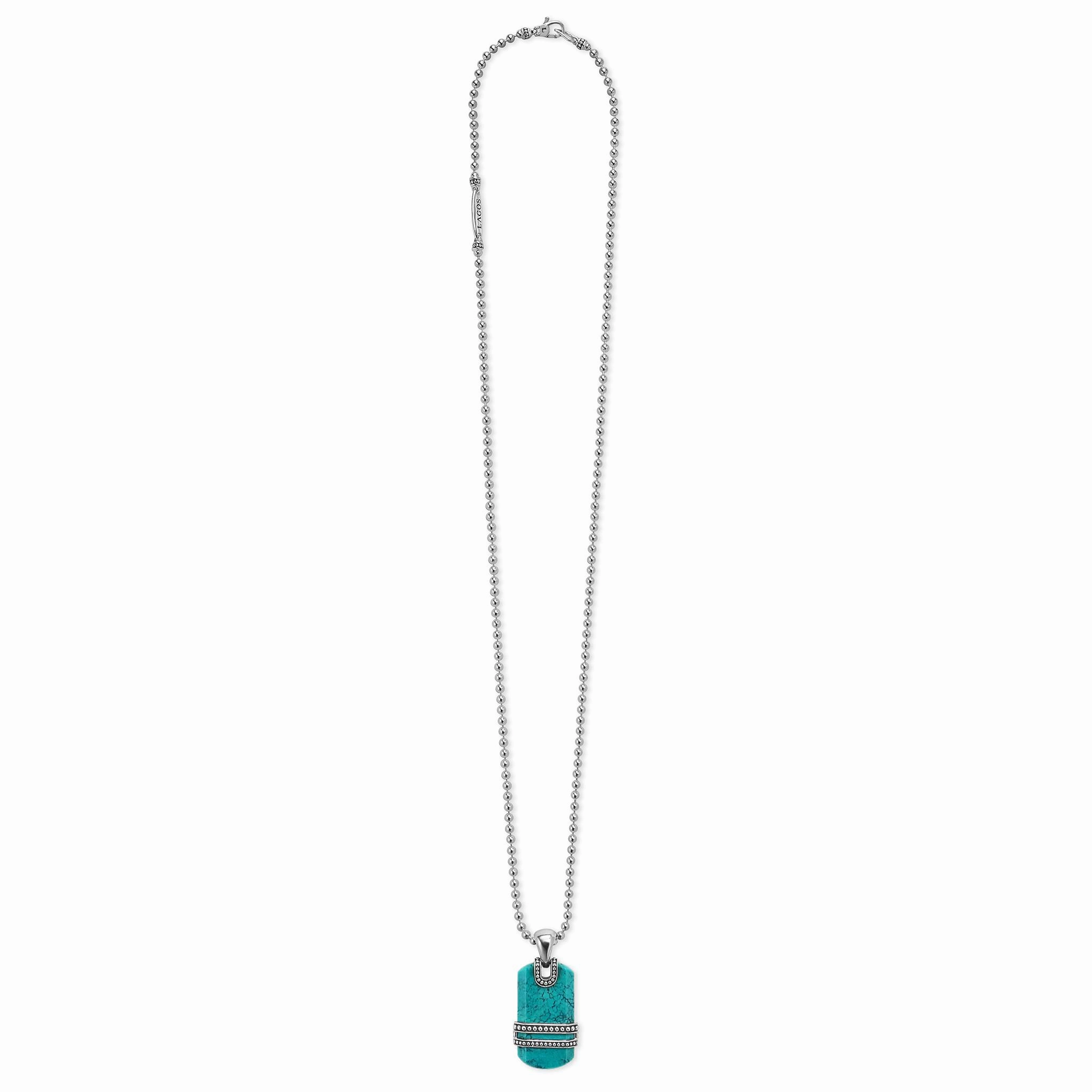 Anthem Black Turquoise Tag Amulet Necklace