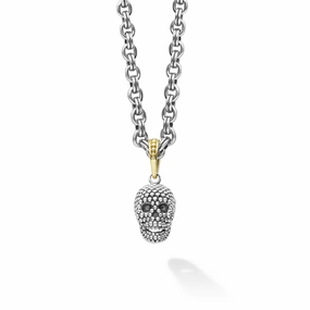 Anthem Caviar Beaded Skull Amulet Necklace