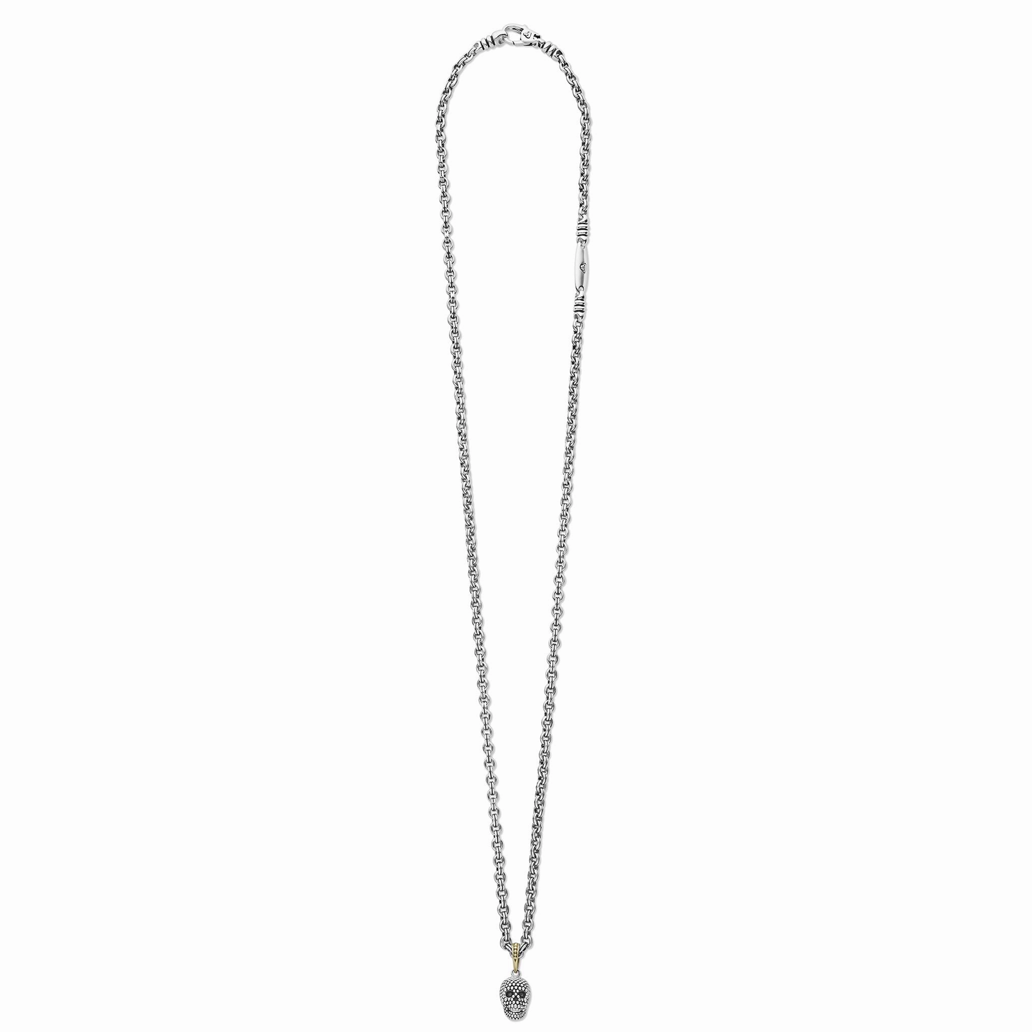 Anthem Caviar Beaded Skull Amulet Necklace