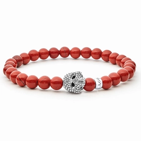 Anthem Red Jasper Skull Bracelet