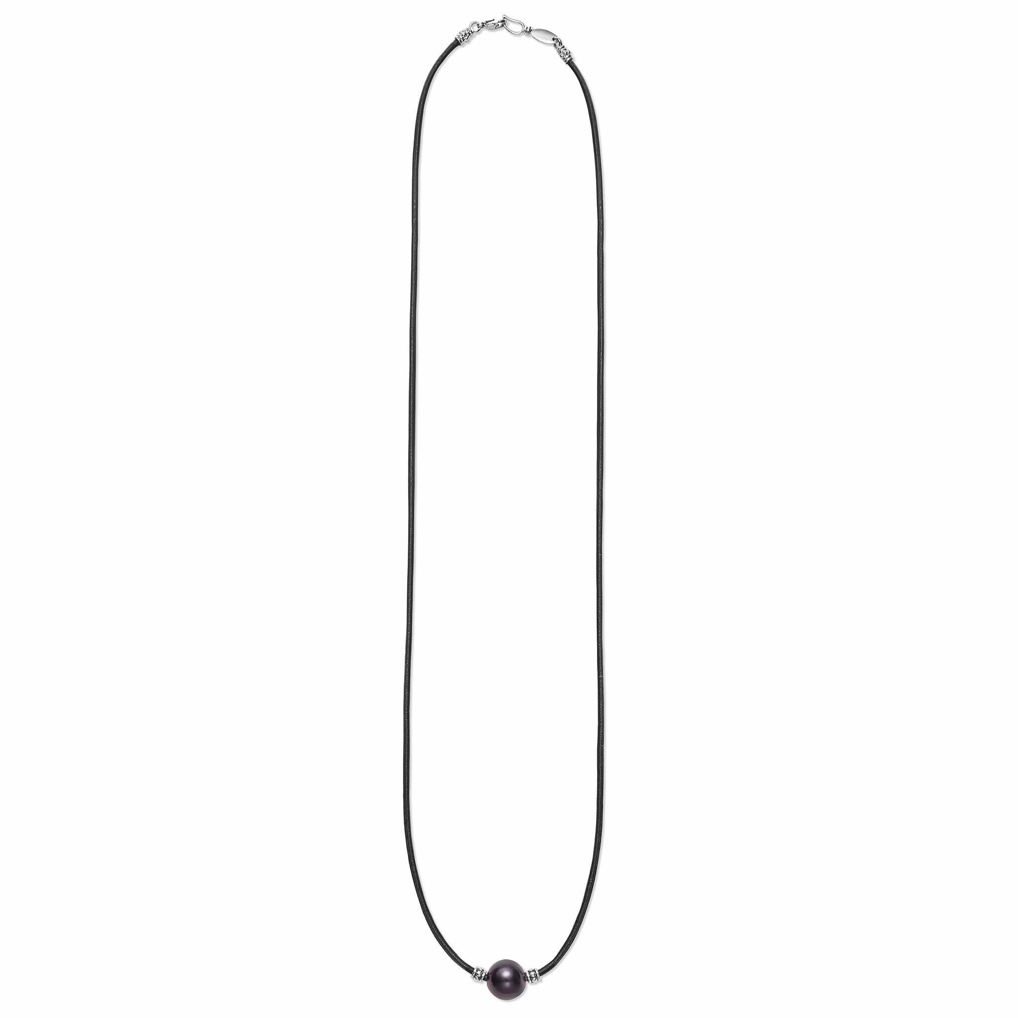 Anthem Single Tahitian Black Pearl Necklace
