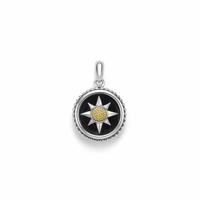 Anthem Small Two-Tone Black Agate Circle Burst Amulet