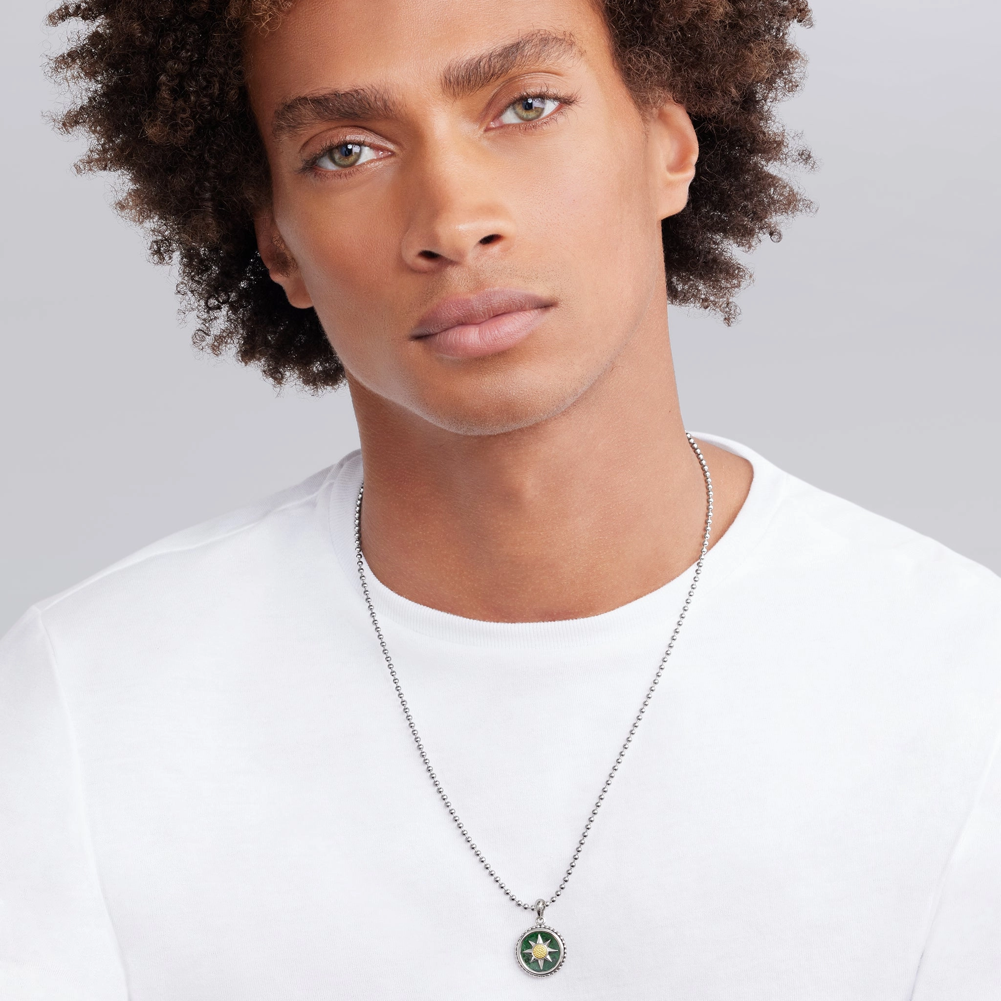 Anthem Small Two-Tone Jade Circle Burst Amulet