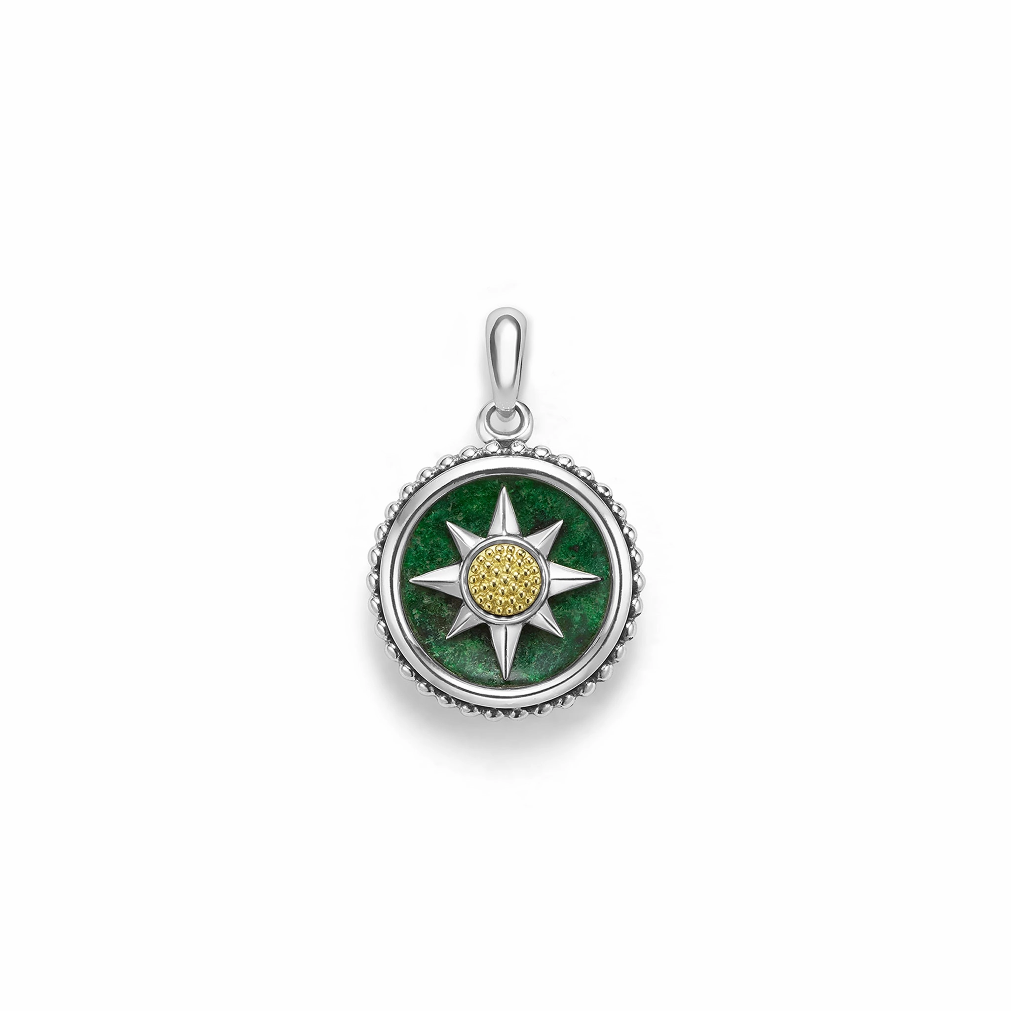 Anthem Small Two-Tone Jade Circle Burst Amulet