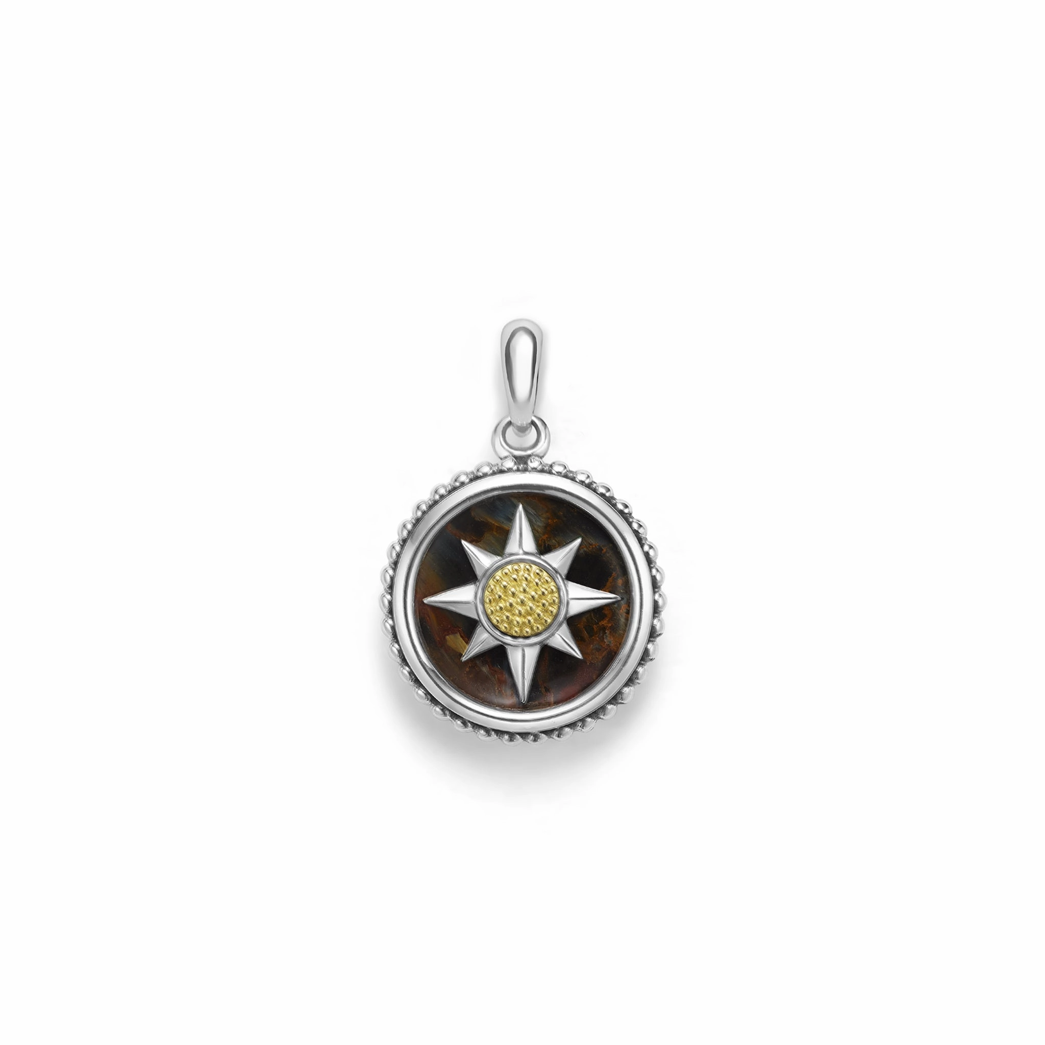 Anthem Small Two-Tone Pietersite Circle Burst Amulet